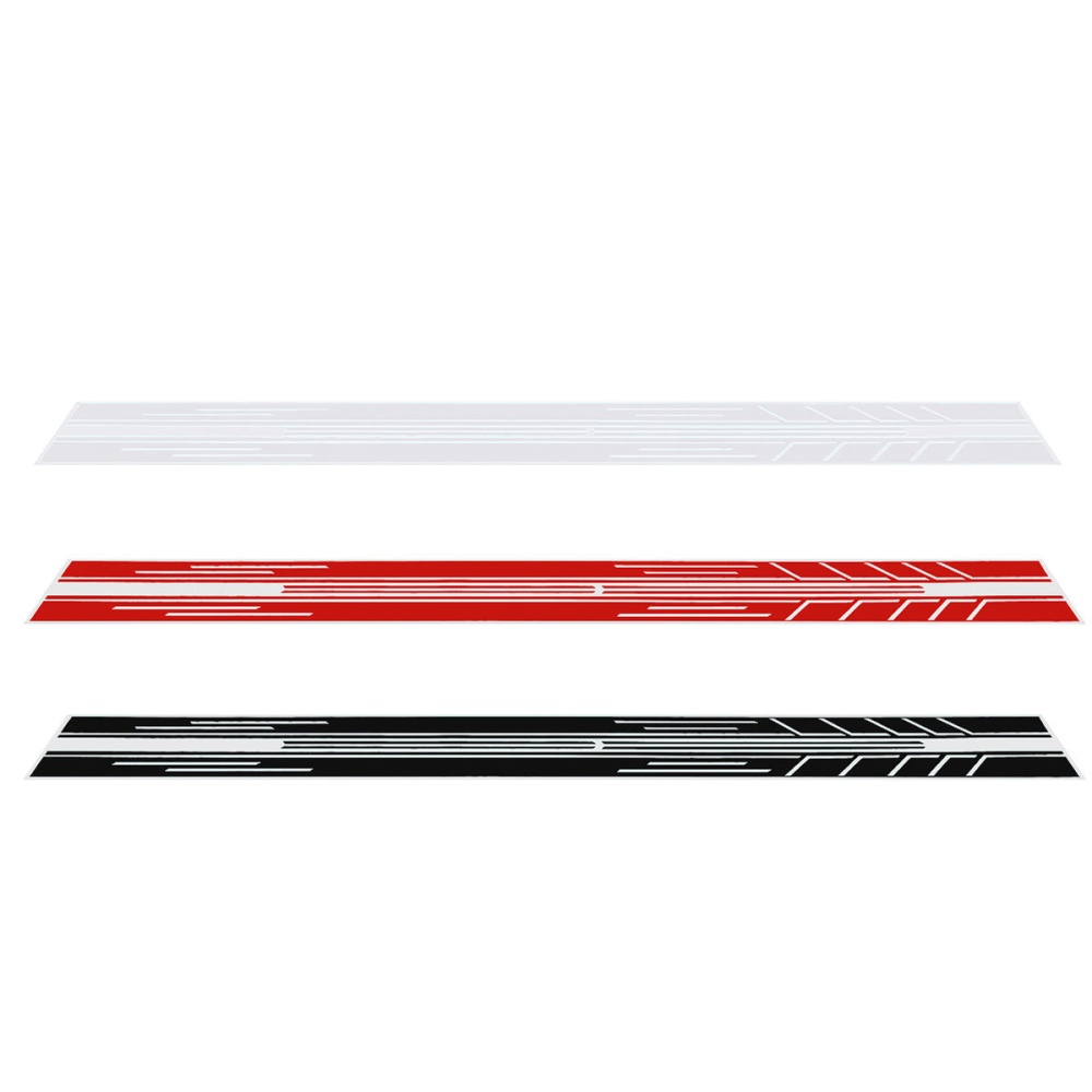 Universal 2X Car Racing Black Long Stripe Graphics Side Body Vinyl Decal Stickers - Red - Image 2