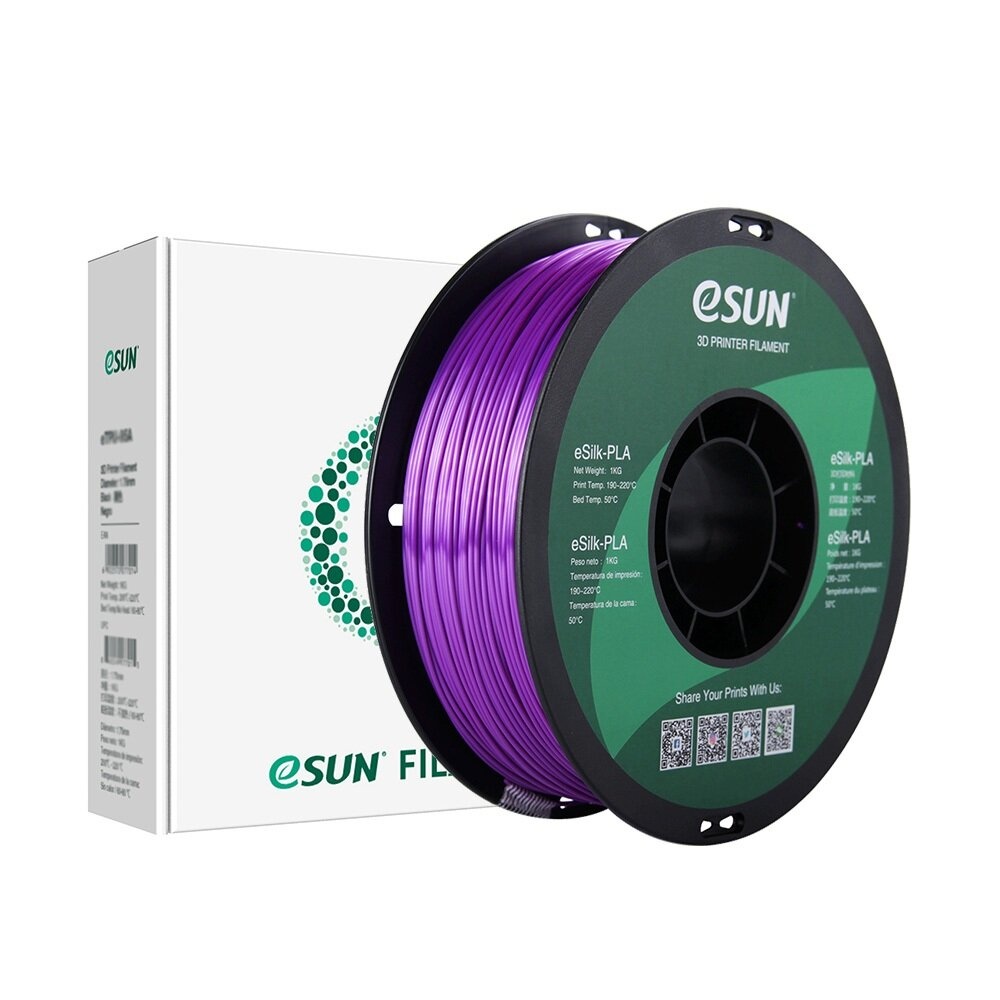 eSUNe Silk PLA Filament 1.75mm Silk PLA Filament d'impression 3D 1KG Bobine de 2,2 LBS Materiaux 3D pour imprimantes 3D - violet