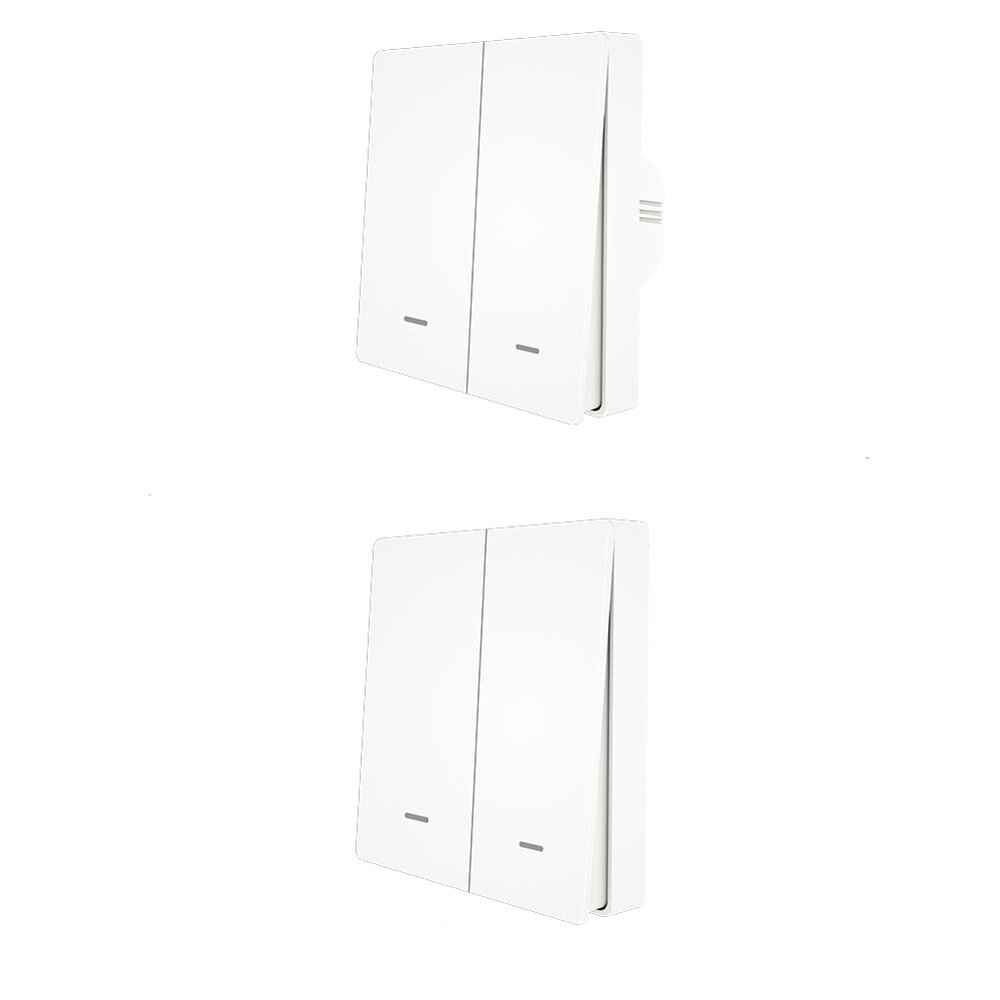 MoesHouse 2 Gang WiFi Smart Push Button Switch + 2 Gang RF433 Wall Panel Transmitter Smart Life Tuya App Remote Control Works with Alexa Google Home