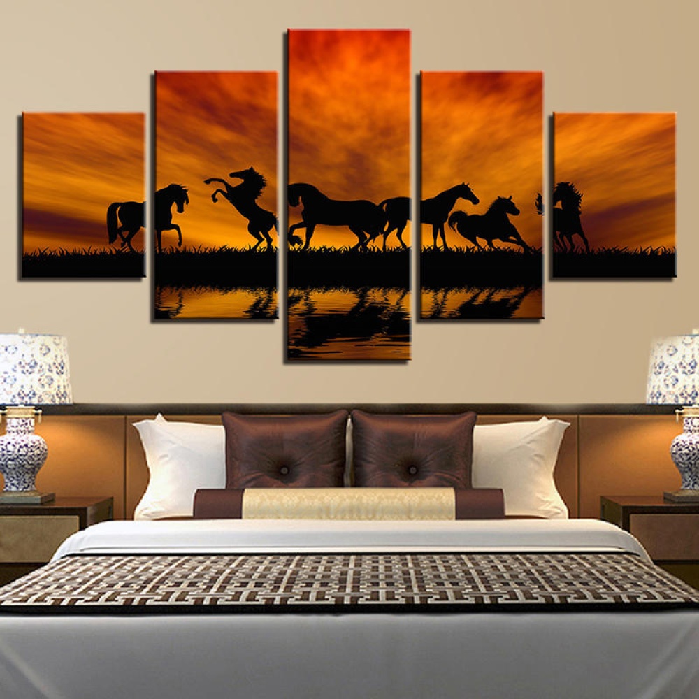 5PCS Large Huge Modern Wall Art Oil Painting Picture Print Unframed Home Decor Wall Sticker - Image 2