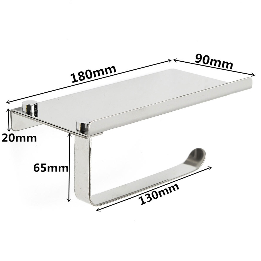 Stainless Steel Toilet Roll Tissue Stand Paper Holder Wall Mounted for Home Bathroom Paper Hook - Image 2