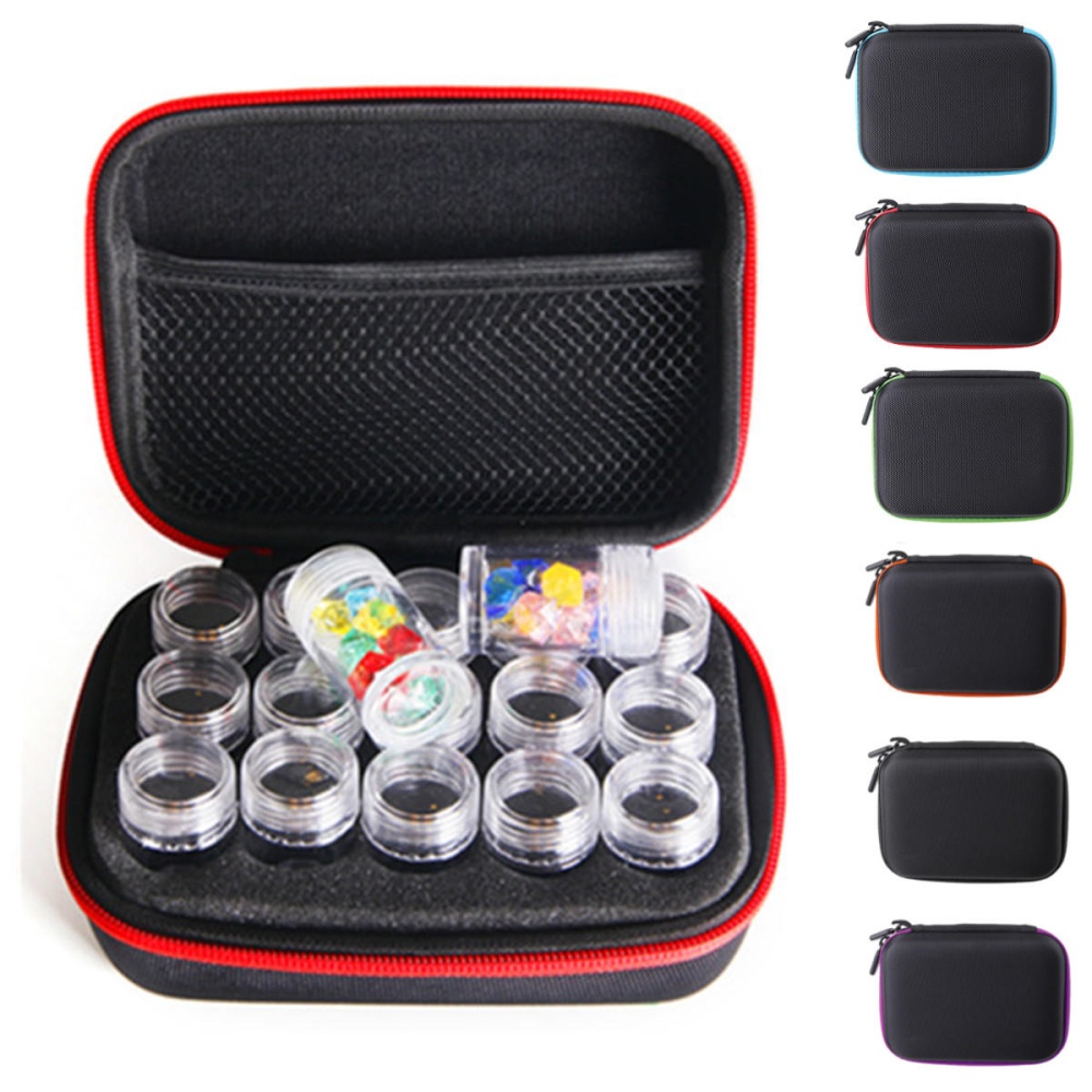 15 Solts Diamond Painting Box Embroidery Case Organizer Storage Accessories Tool Parts Storage Box - Red - Image 2