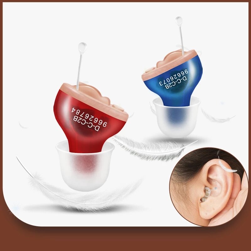 Bakeey T1S Mini Hearing Aid In The Ear Wireless Headphones Ears Aids Battery Sound Amplifier for Elderly Severe Hearing Loss - Red - Image 2