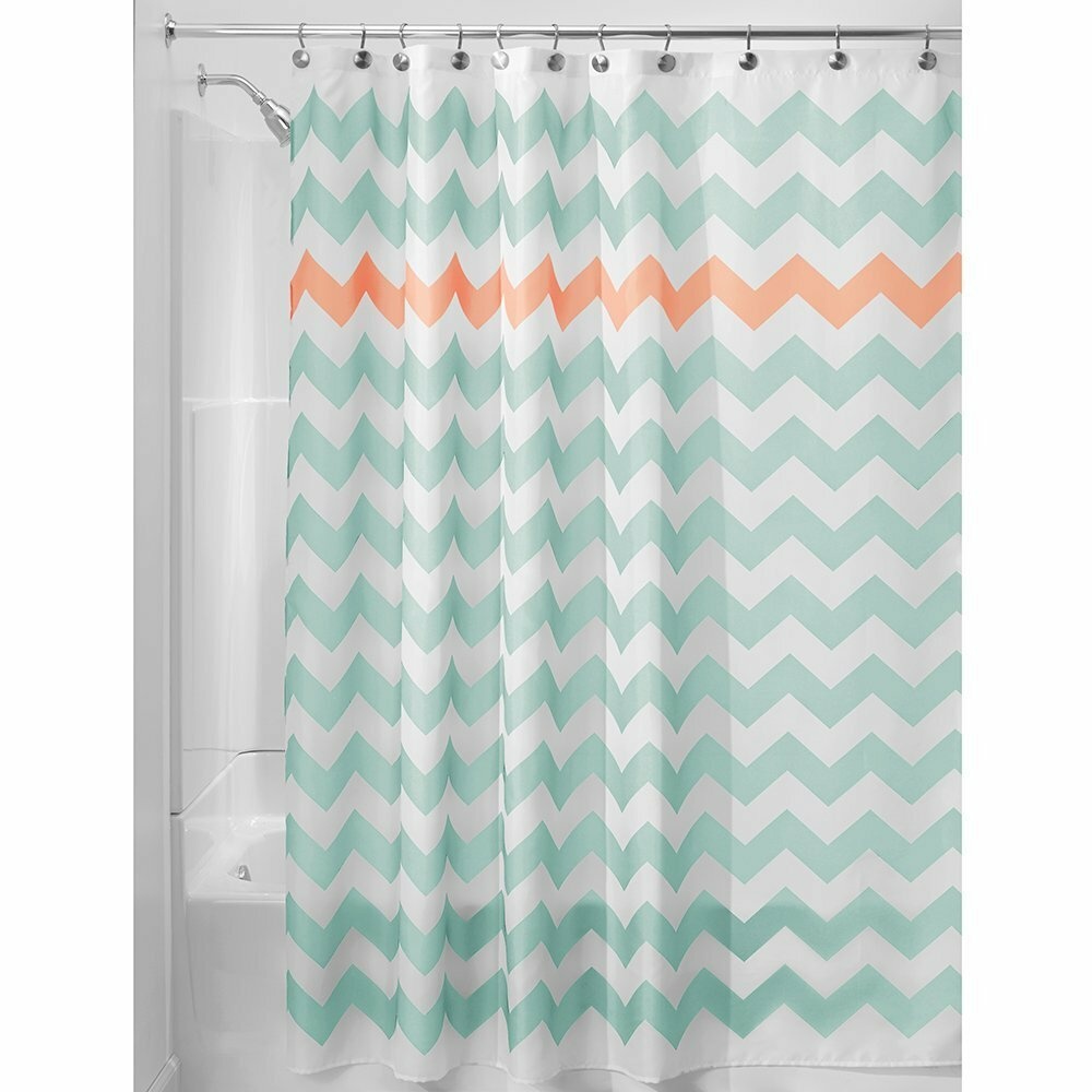 180x180cm Simple Geometric 3D Wave Stripe Print Shower Curtains Waterproof Bathroom Curtain - Orange - Image 2