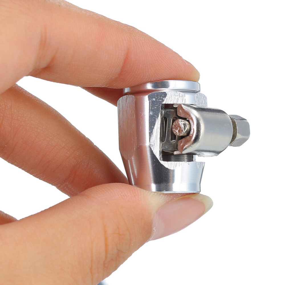 AN4 Hex Hose Finisher Clamp With Screw Band Hose End Cover Fitting Adapter Connector - Silver - Image 2