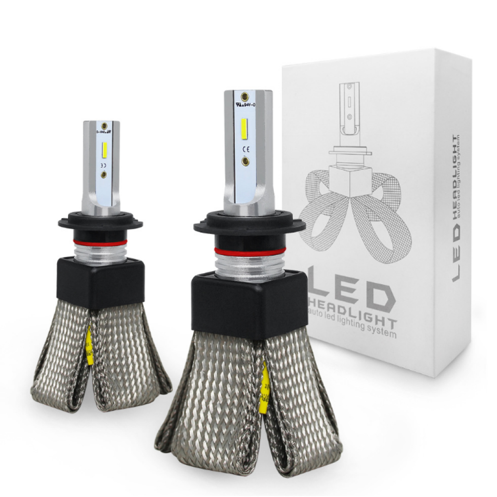 Roadsun 2pcs 12V 24V T8 LED Light Bulb H4/HB2/9003/9005/HB3/H10 White Headlights 60W 6000Lm COB Headlamp Auto Fog Lamp - 9005
