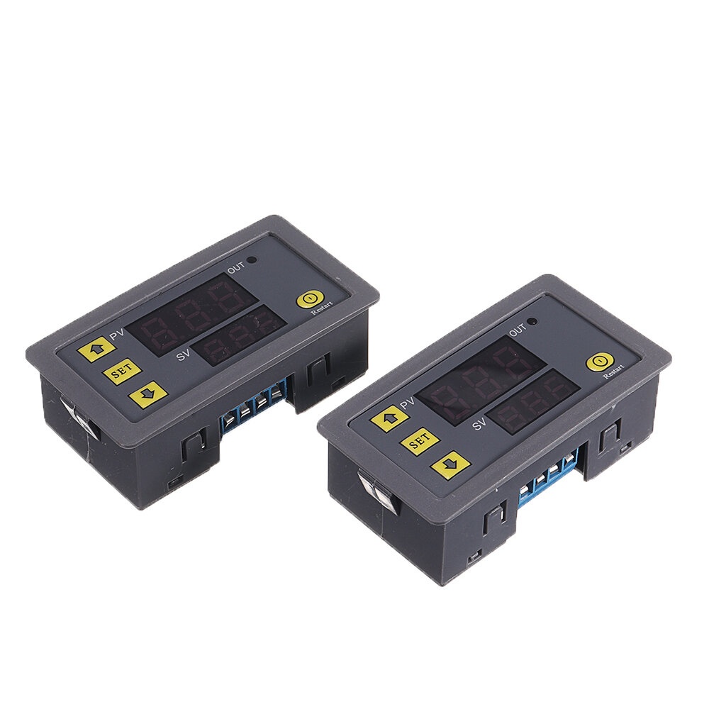 DC12V/24V Delay Timer Infinite Loop Delay Module Double Digital Display Time Relay Board 0~999 hr/min/sec - 24V