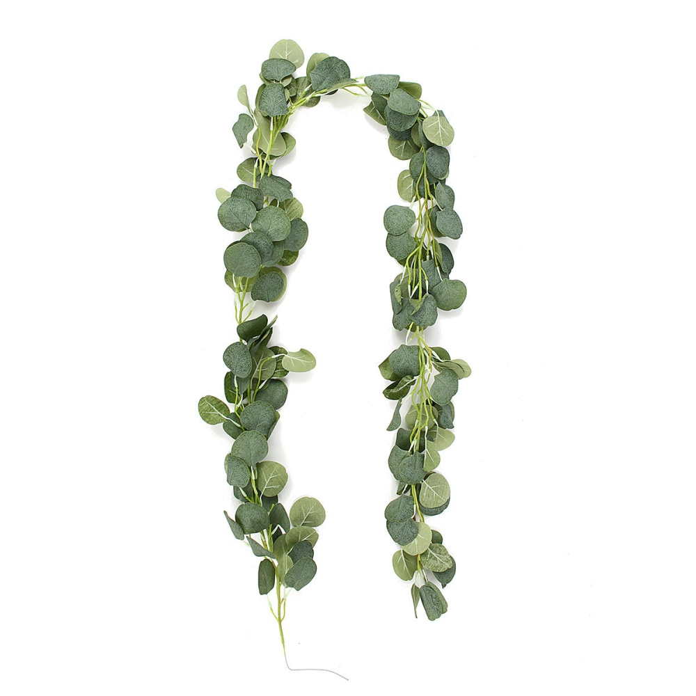 70" Artificial Eucalyptus Garland Faux Silk Vines Leave Leaf Green Wedding Decor Supplies - Image 2