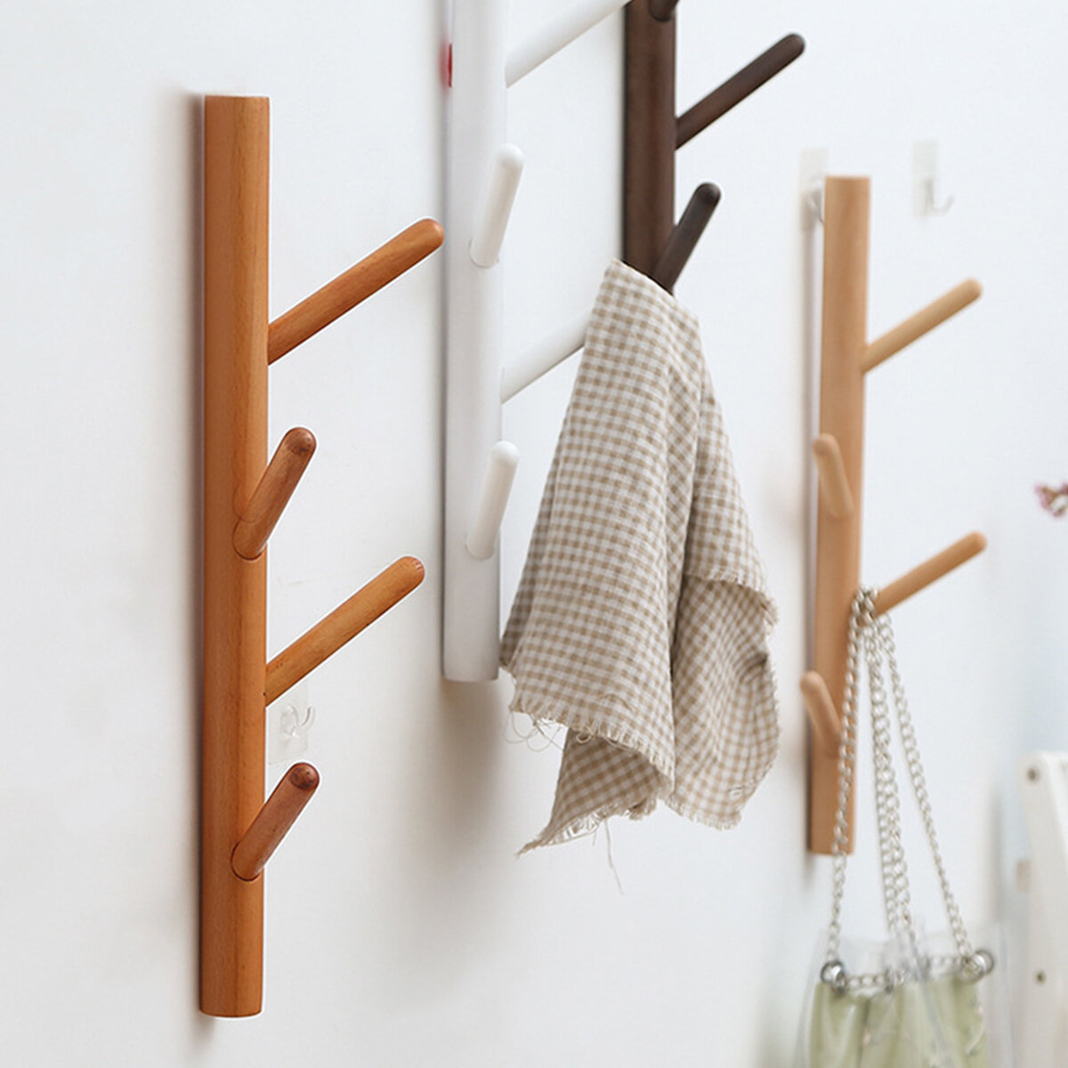 Bakeey Coat Rack Home Wall-mounted Seamless Hook Modern and Simple Household Hanging Wall Hooks - White - Image 2