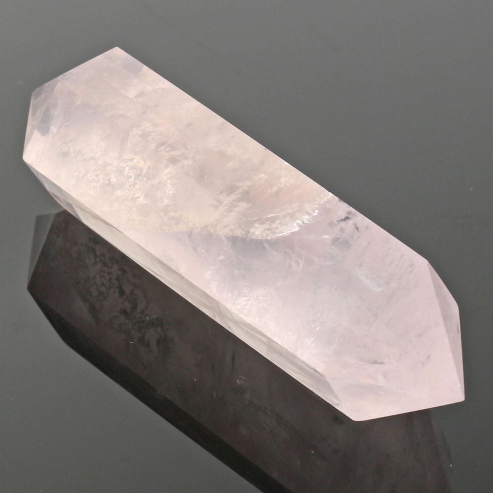 100% Natural Pink Rose Crystal Quartz Stone Point Double Terminated Wand Healing Desktop Decorations - Image 2