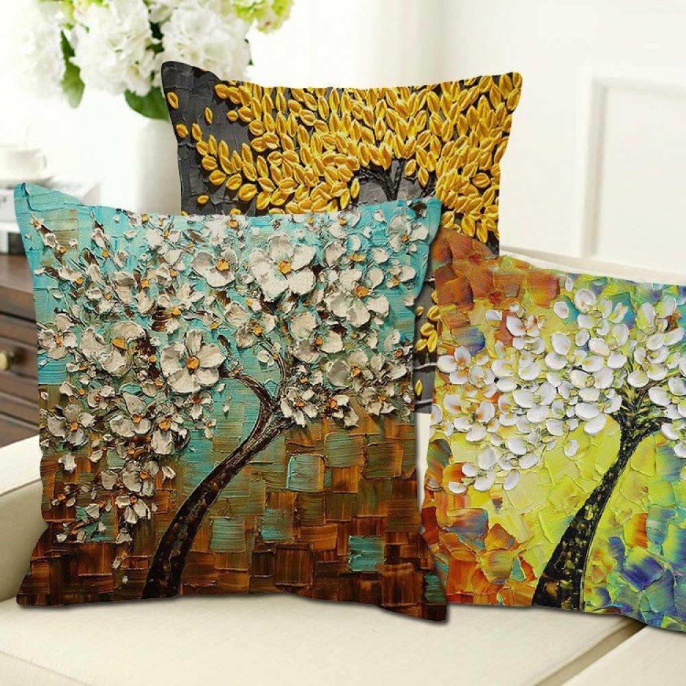 3D Vintage Flower Cotton Linen Pillow Case Waist Cushion Cover Bags Home Car Decor - #6 - Image 2