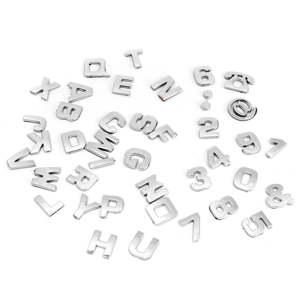 40pcs 3D DIY Metallic Alphabet&Number stickers car Emblem letter Badge Decal - Image 2