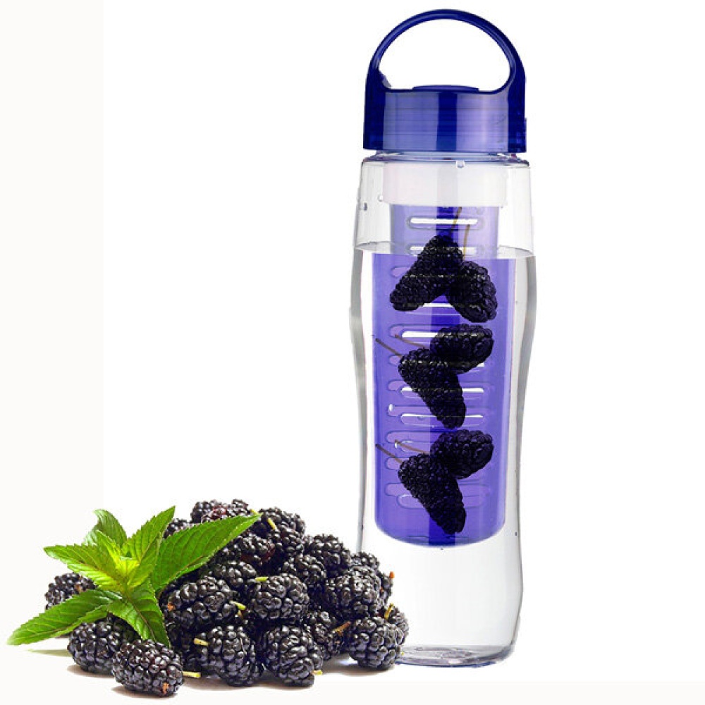 700ML Sports Plastic Fruit Infuser Water Bottle Cup BPA Free Filter Juice Maker - Green - Image 2