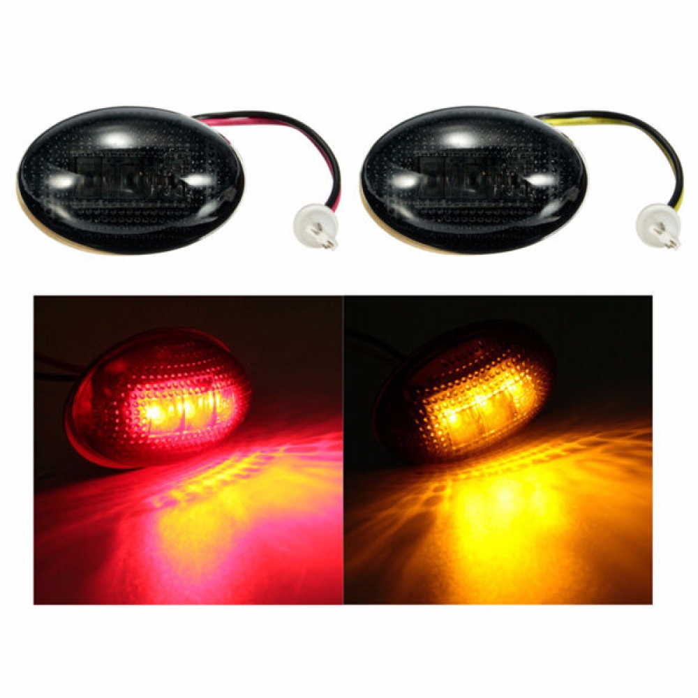 LED Smoke Side Fender Dually Bed Marker Light Red Amber for Ford F350 1999-2010 - Red L
