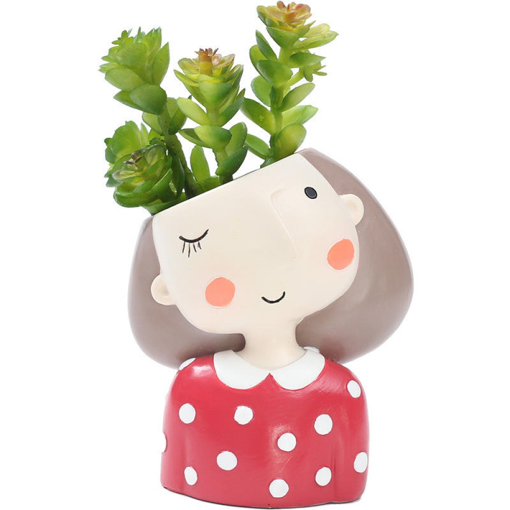 ROOGO Creative Models Artificial Flowers Resin Cartoon Succulents Flower Pot Micro Landscape Combination Home Decoration - 4 - Image 2