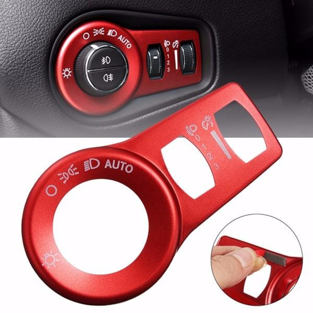 Aluminum Red Fog Headlight Button Switch Trim Cover Decor Frame Decoration For Jeep Cherokee 15+ - Image 2