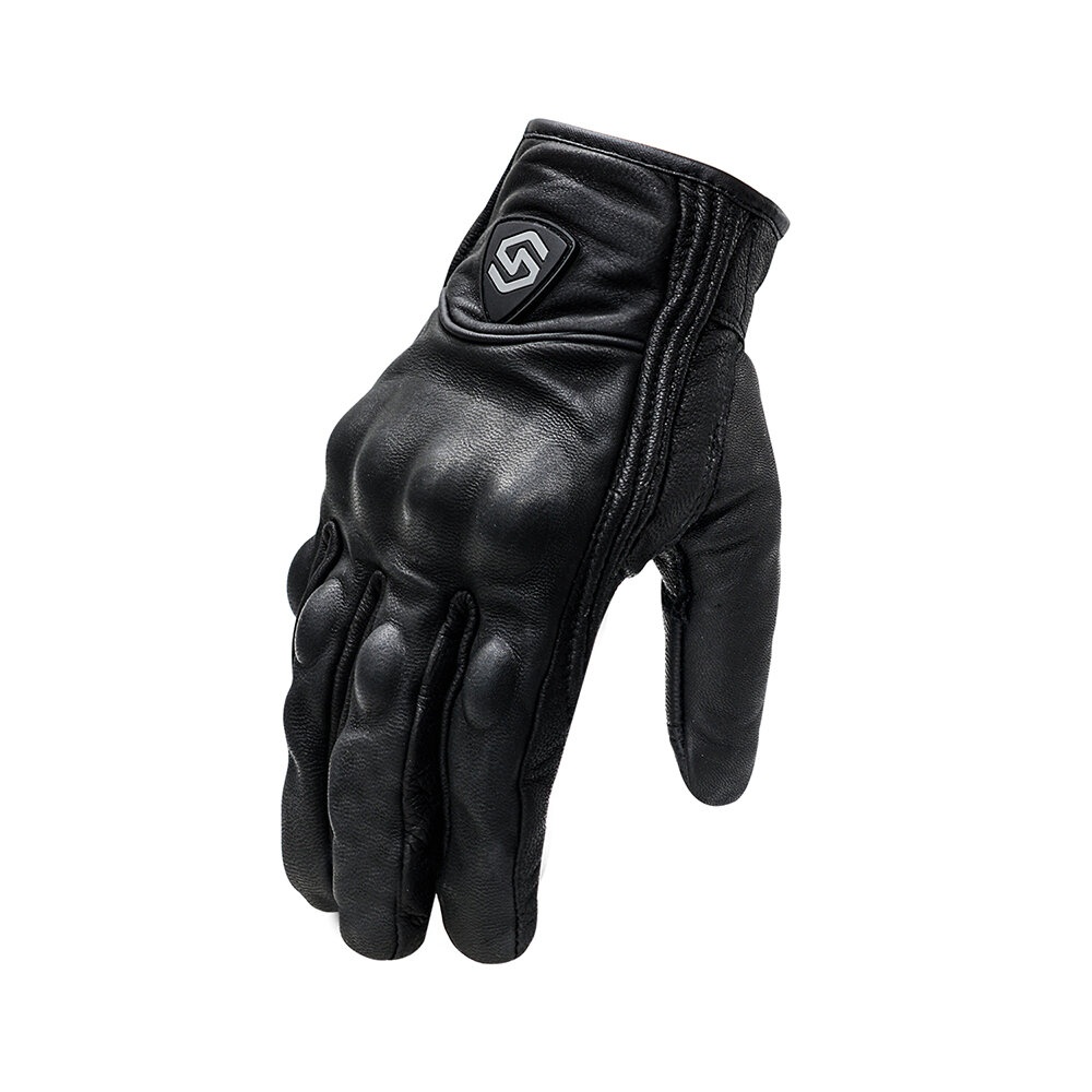 WUPP Motorcycle Full Finger Riding Gloves Touch Screen Windproof Leather Off-Road Racing Outdoor Sport Black - M - Image 2