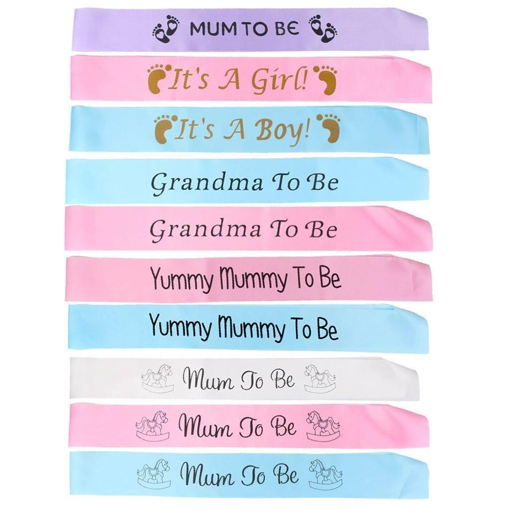 Colors Baby Shower Party Satin Sash Banner Ribbon New Mummy To Be/Grandma/Auntie/Nanny - Girl(Pink) - Image 2
