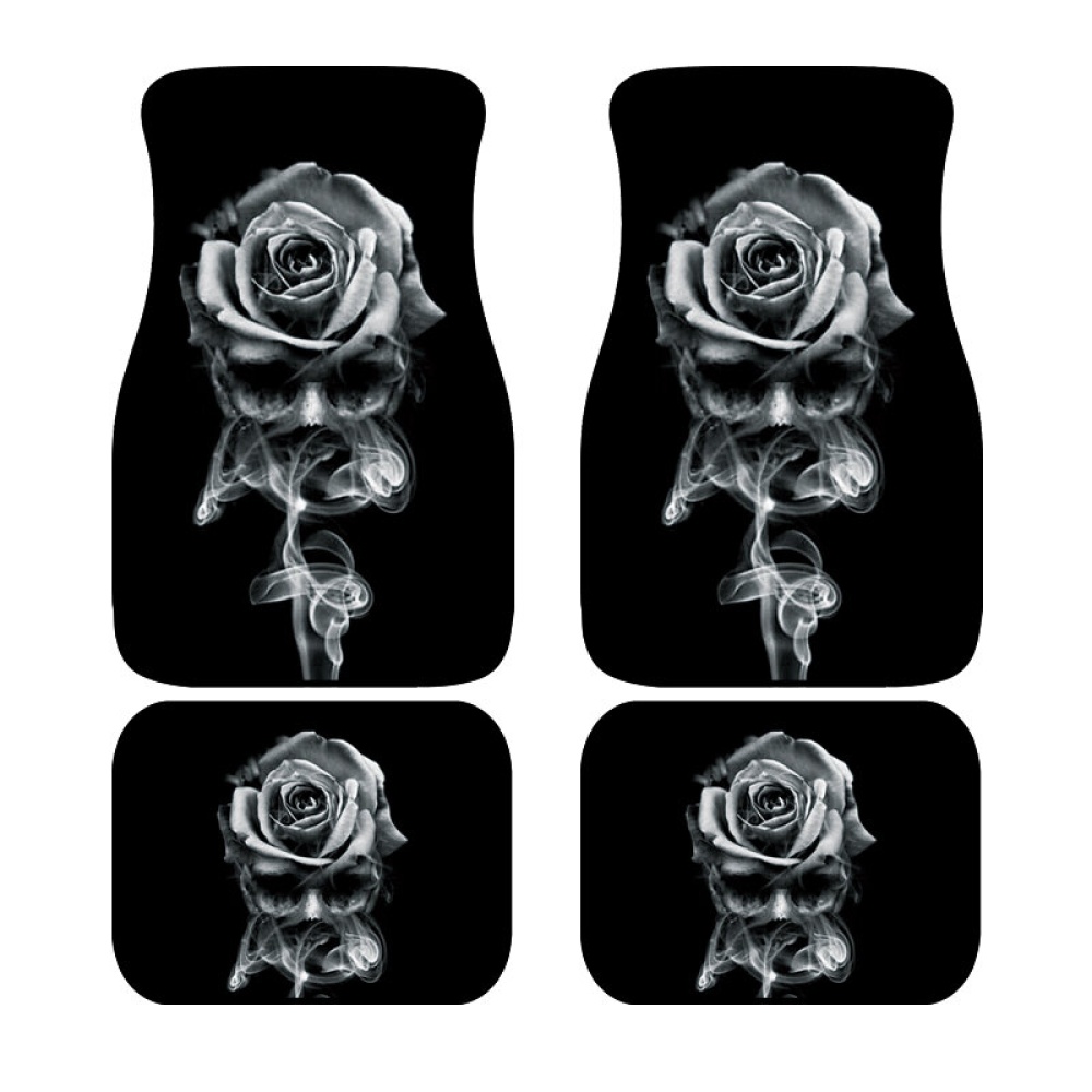 4/2/1 Pcs Car Seat Mats Rubber Back Universal Fit Non Slip Dustproof Skull 3D - #5 - Image 2