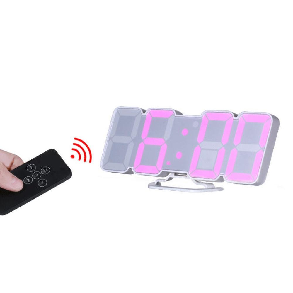 HC-26 3D Colorful Digit LED Remote Control Sound Control Thermometer Alarm Clock - Black - Image 2