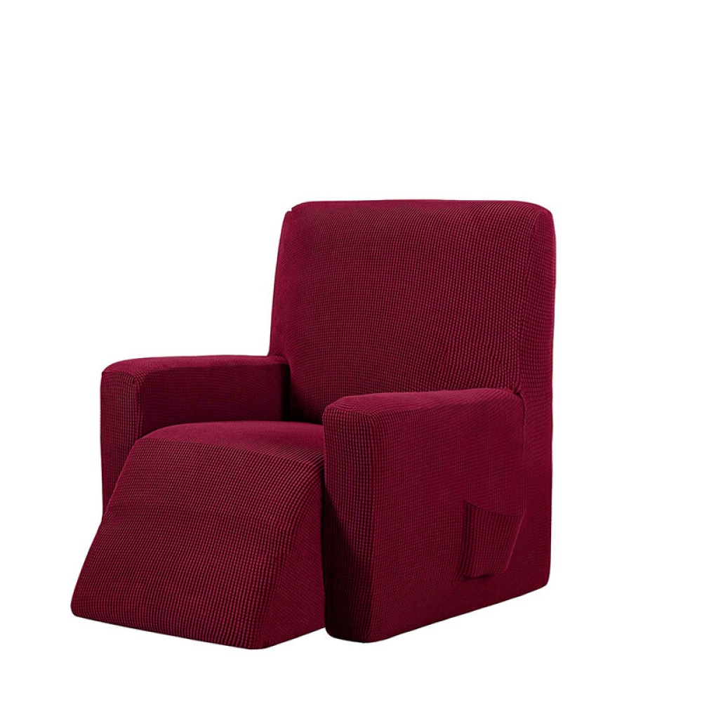 Elastic Recliner Chair Cover Full Coverage Sofa SlipCover Protector Stretch Dustproof Armchair Cover - Wine Red