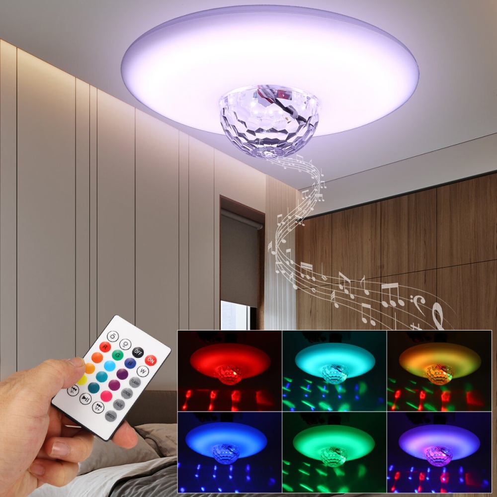 30W E27 bluetooth Music LED Light Bulb Projector Night Lamp RGB Ceiling Lighting AC85-265V - Image 2