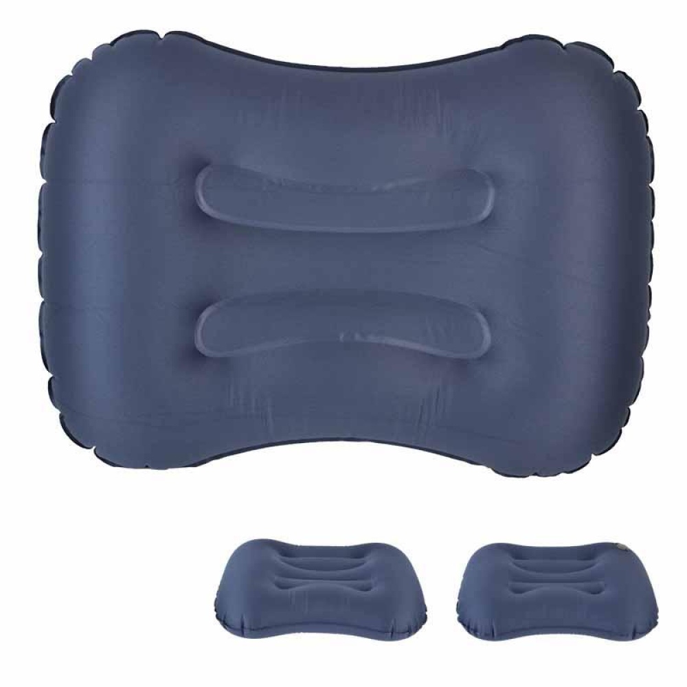 IPRee® Outdoor Travel Air Inflatable Pillow Sleep Headrest Neck Massage Folding Cushion - Blue Black - Image 2