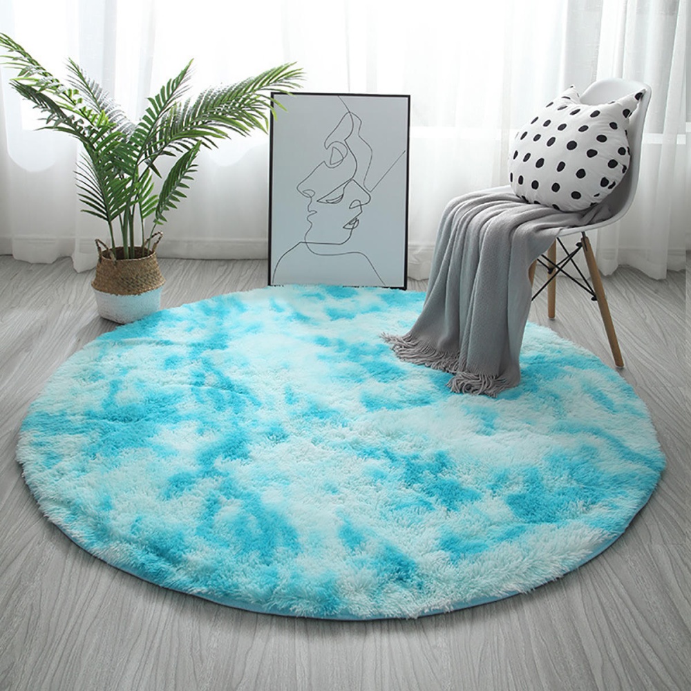 120cm Round Floor Mat Soft Plush Carpet Blanket Area Rug Cushion Home Decorations - Khaki - Image 2