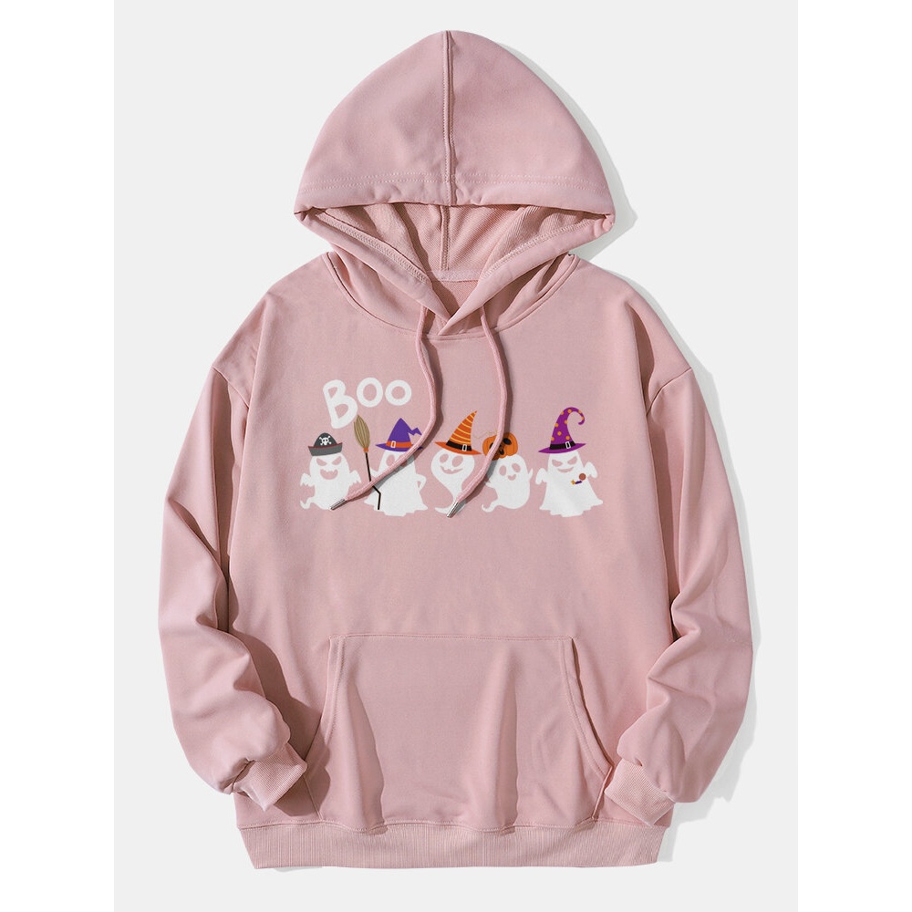 Mens  Ghost Drawstring Casual Sweatshirt - Black S