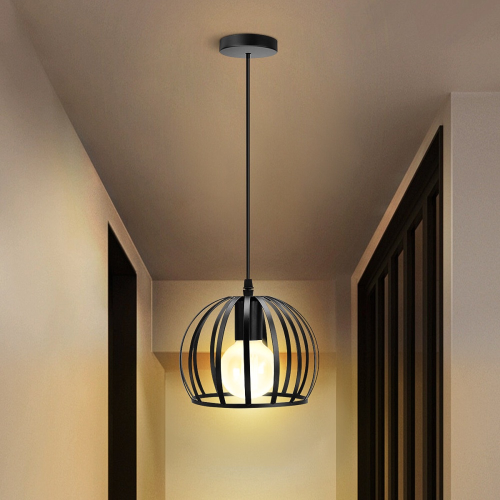 E27 O Shape Pendant Lampholder Industrial Iron Retro Ceiling Hanging Lamp Dining Room Restaurant - Image 2