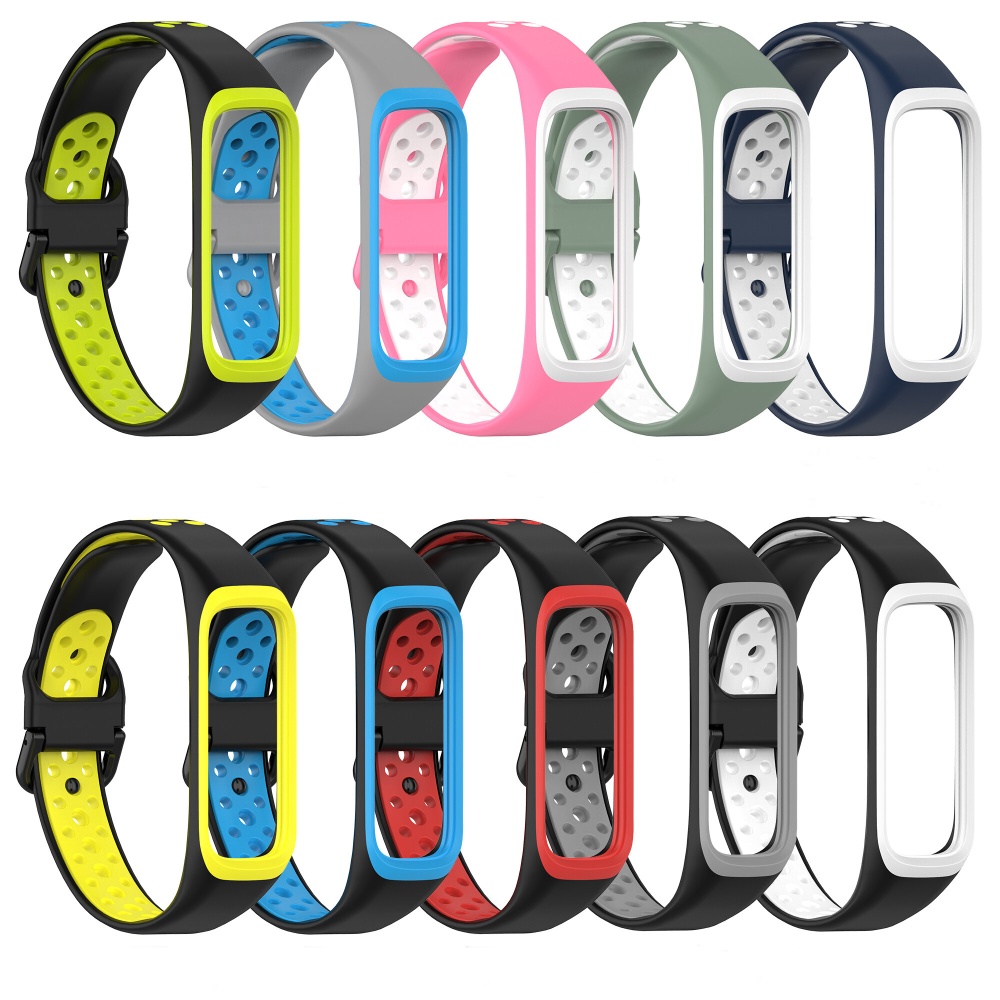 Rubber Two-color Replacement Strap Smart Watch Band For Samsung Galaxy Fit 2 - NO.1 - Image 2