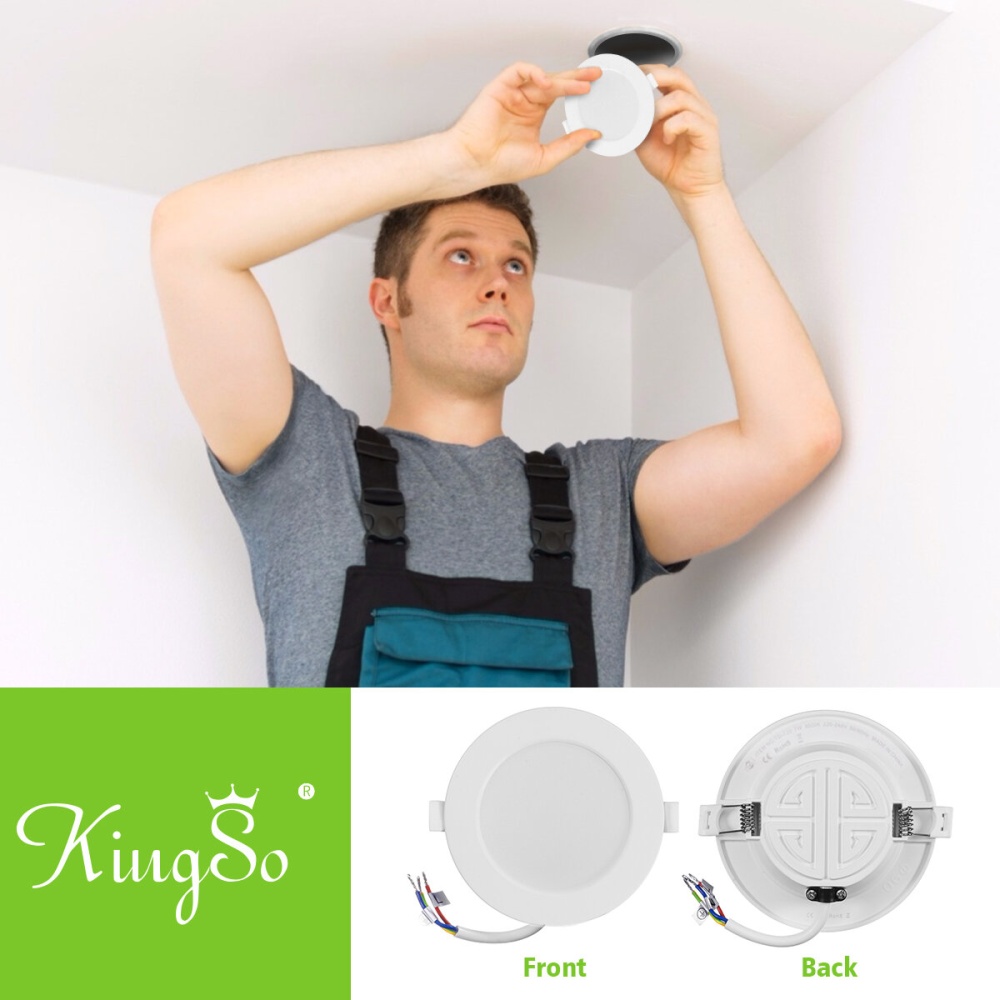 KingSo 3Pcs100mm All-in-one White Downlight AC230V 7W 600lm Color Temperature 3000k - Image 2