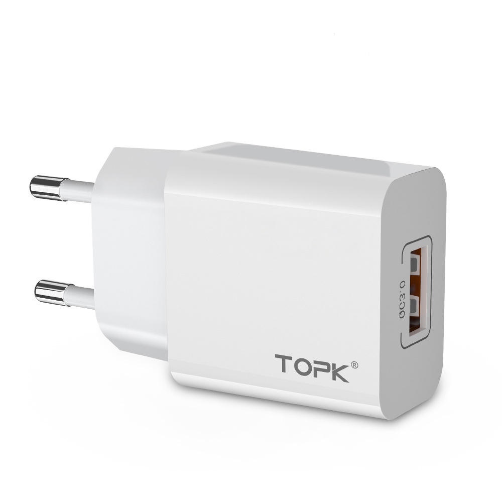 TOPK 18W QC3.0 Fast Charging USB Charger Adapter For iPhone 11 Pro Huawei P30 Pro Mate 30 9Pro S10+ Note 10 - Black - Image 2