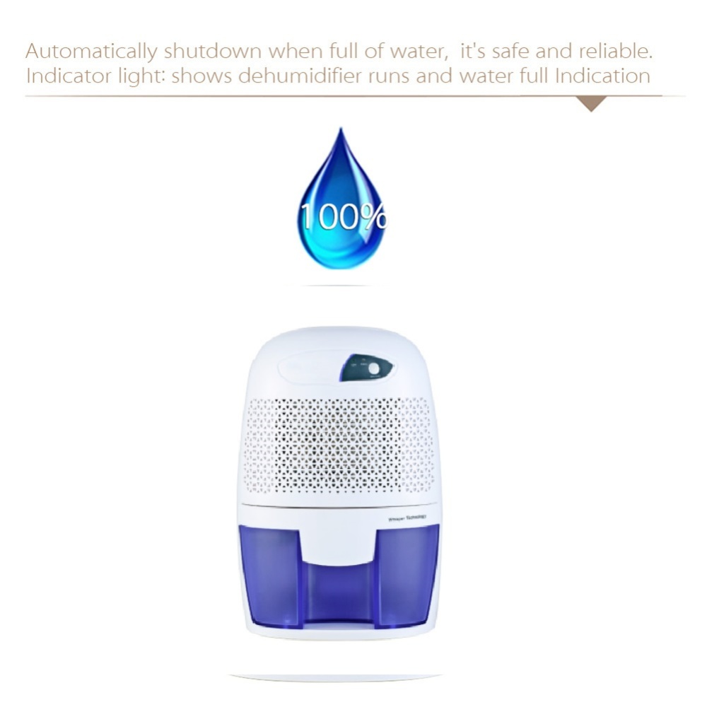 Portable Mini Dehumidifier With 500ml Water Tank Smart Home Officce Low Noise Air Dryer Desiccant Moisture Absorber US plug - Image 3