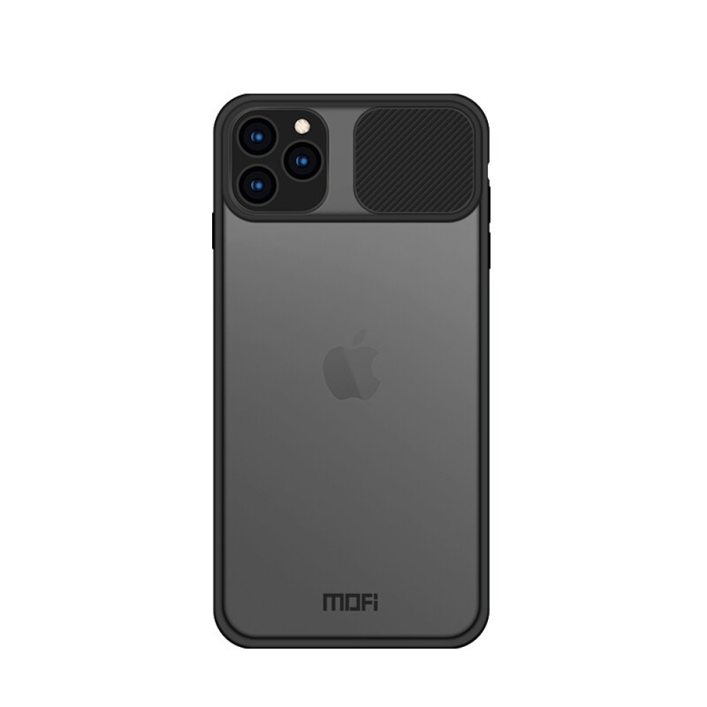 MOFI Anti-Hacker Peeping Slide Lens Cover Shockproof Anti-scratch Translucent Matte Silicone Protective Case for iPhone 11 Pro 5.8 inch - Black - Image 2