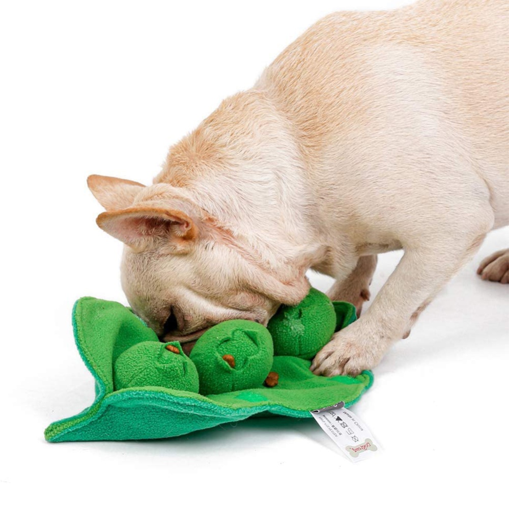 Iq Training Snuffle Sniff Plush Pet Toys Interative Squeaky Stuffed Pea Balls green