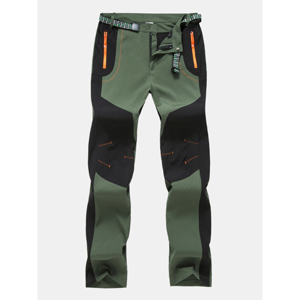 Mens Elastic Wndproof Repellent Wearproof Climbing Pants - 2XL Black