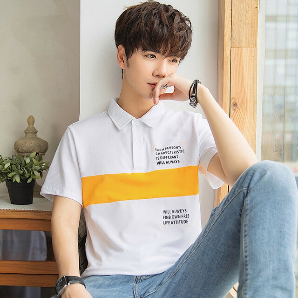 19 Years New Men's Shirt Fashion Loose Casual Sea Soul Shirt Youth Handsome T-shirt - 2XL PK-P100 white - Image 2