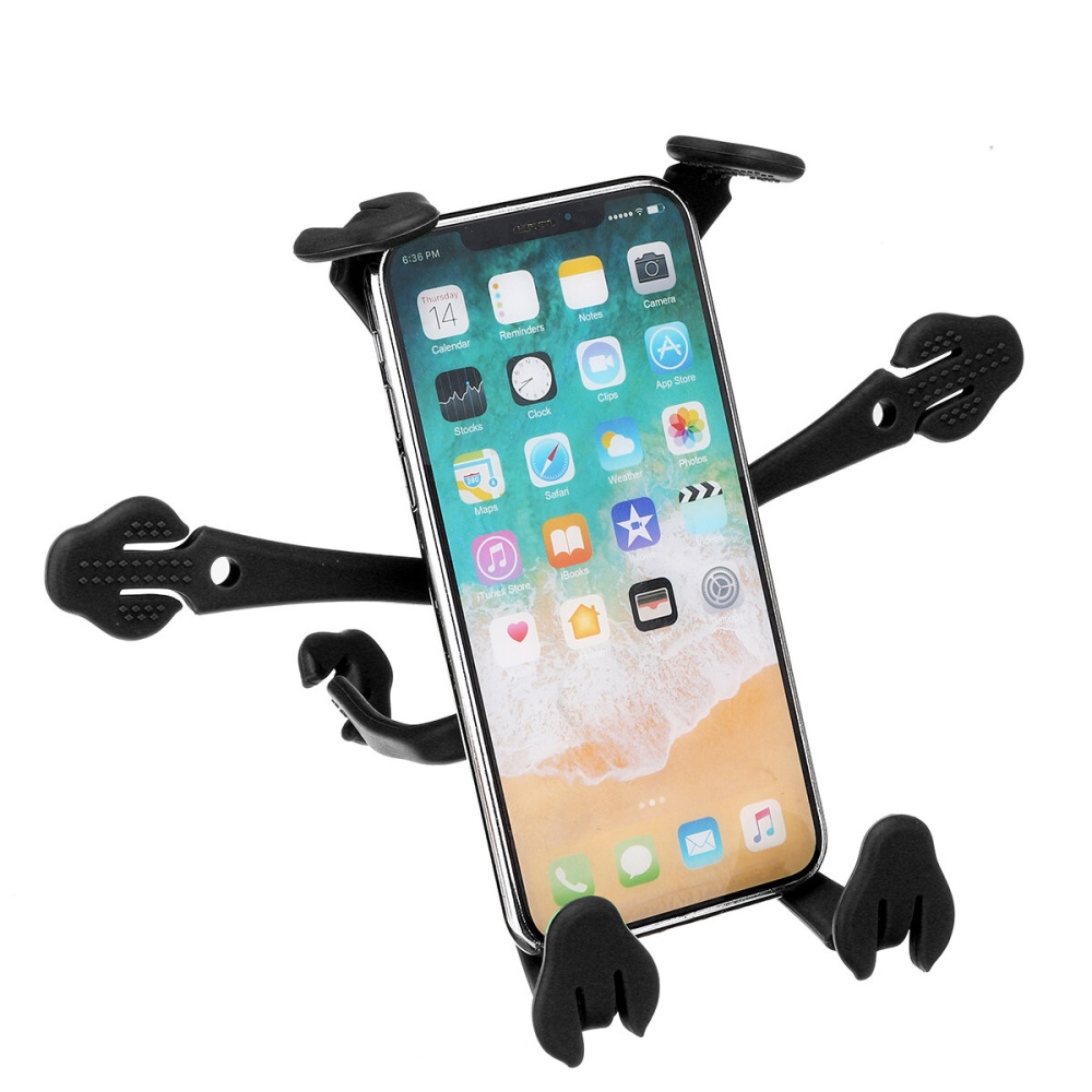 Multifunctional Portable Flexible Silicone Lazy Car Desktop Camera Mobile Phone Holder Stand Bracket with Double Suction Cup for Devices between 5.6 - Image 2