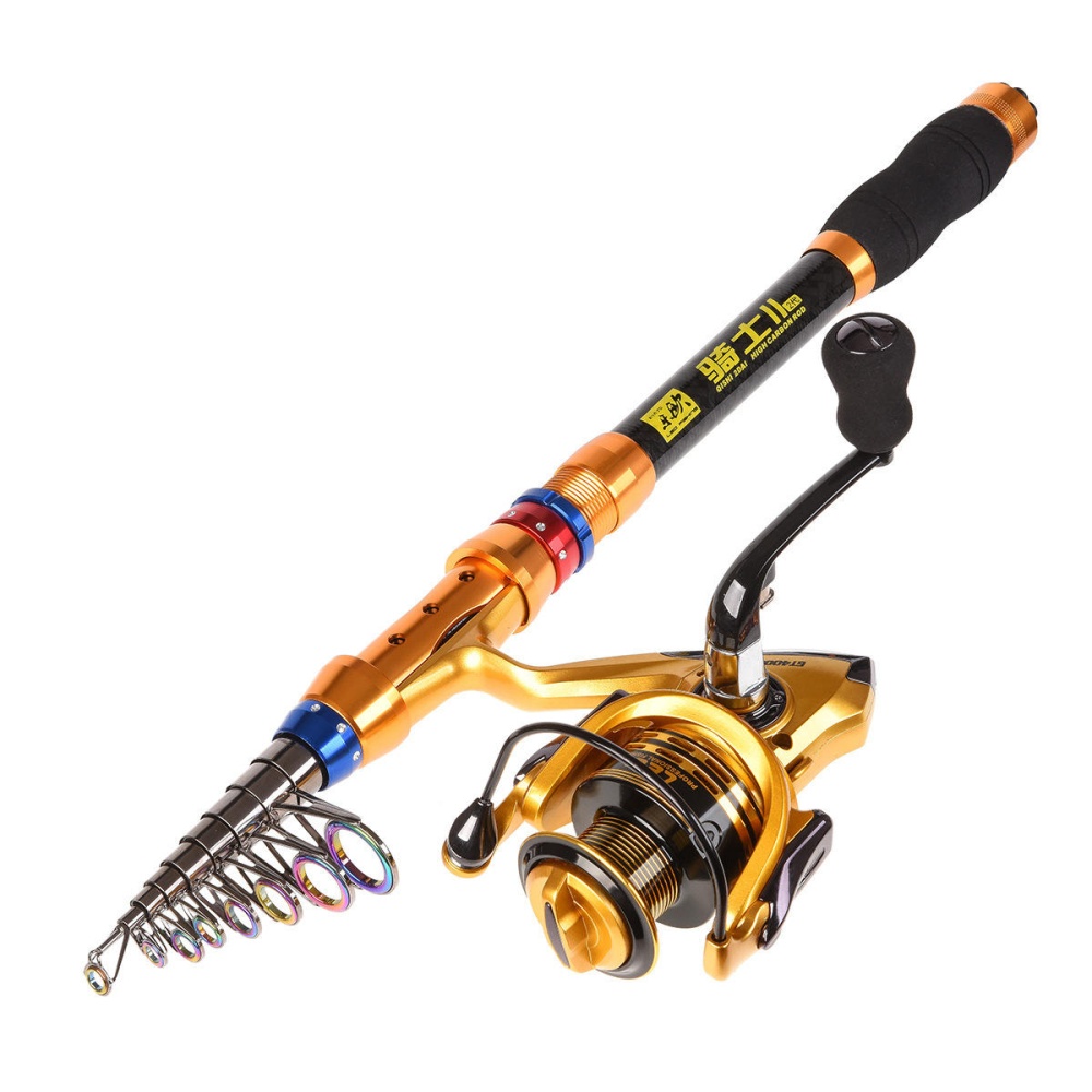 LEO GT4000 1.8-3.6M Carbon Telescopic Fishing Rod Reel Combo Travel Spinning Fishing Pole Sets - 1.8
