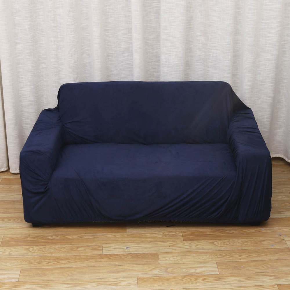 2 Seaters Elastic Velvet Sofa Cover Universal Chair Seat Protector Couch Case Stretch Slipcover Home Office Furniture Decoration - Sorrel - Image 2