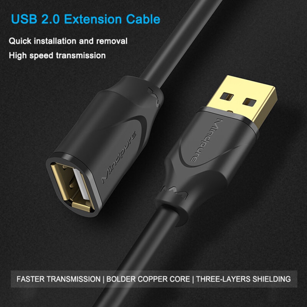 Mindpure US007 USB 2.0 Data Extension Cable Male to Male Extender Cord - 3M - Image 2