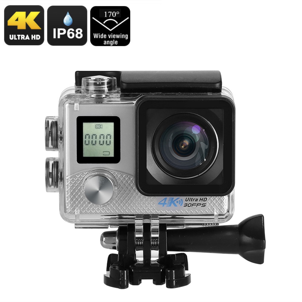 Caméra d'action sportive 4K (Argent)