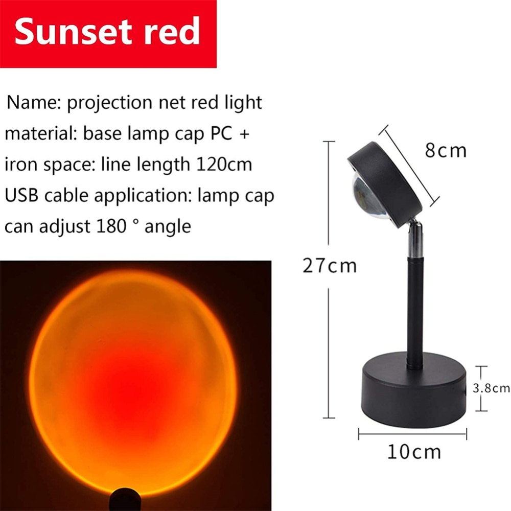 Portable Folding Usb Colorful Sunset Lights Led Night Light Angle Adjustable Projector Bedroom Bar Cafe Wall Decorative Lighting Lamp sun la - Image 2