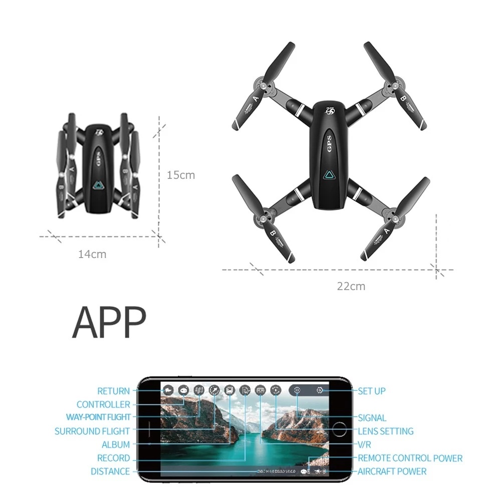 S167 GPS Drone With Camera 5G RC Quadcopter 4K WIFI FPV Foldable Off-Point Flying Gesture Photos Video Helicopter Toy 2.4G 1 battery - Image 2