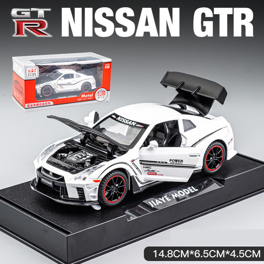 Simulation Car Model Ornaments Compatible for GTR Sports Alloy Toys modified version red - Image 2