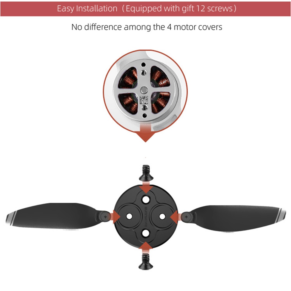 Upgraded Motor Covers Scratch-proof Propellers Block-up Protective Aluminum Alloy Cover for Mavic Mini Drone red - Image 3