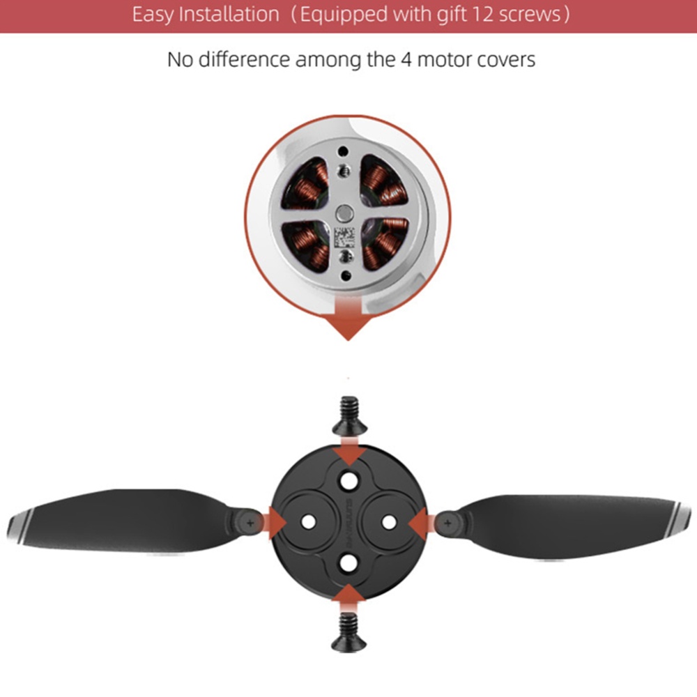 Upgraded Motor Covers Scratch-proof Propellers Block-up Protective Aluminum Alloy Cover for Mavic Mini Drone red - Image 4