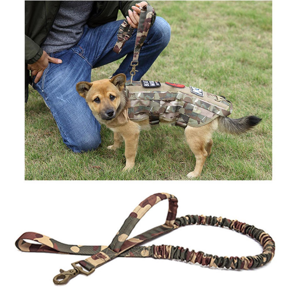 KALOAD ZY035 1000D Nylon Multi-Function Army Training Dog Bungee Leash Hunting Military Tactical Dog Traction Rope - Tan