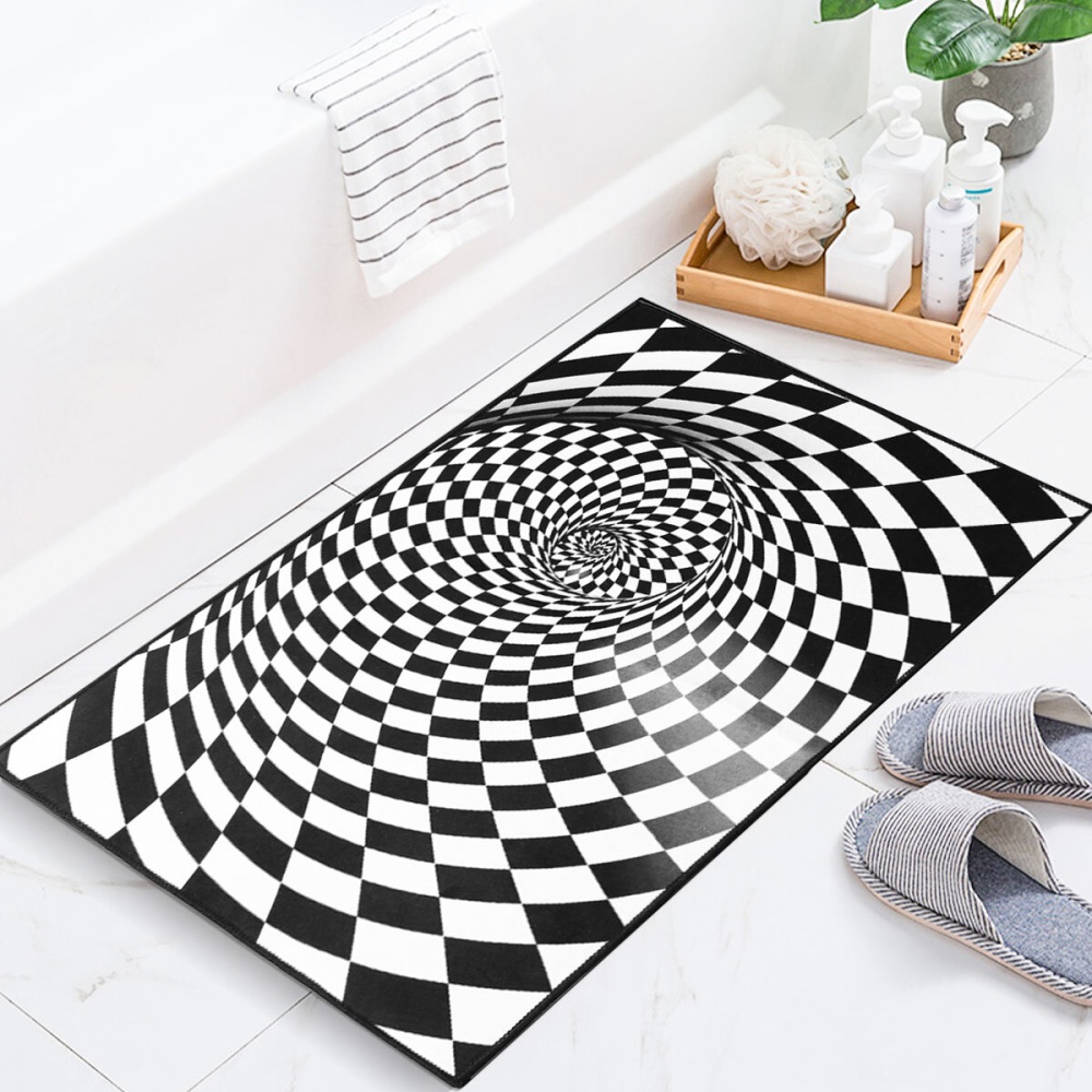 3D Room Non-slip Swirl Optical Illusion Area Rug Carpet Door Mats Floor Pad for Home Bedroom Decoration - 120*160cm - Image 2